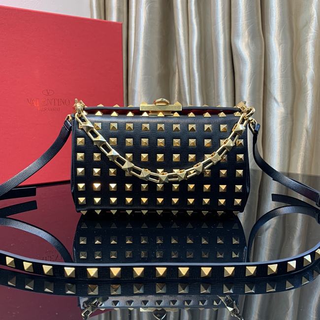 Valentino Garavani Rockstud Alcove Gold Bag Size 19x12x5cm - 1