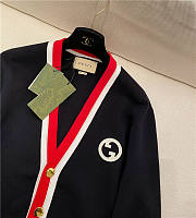 Gucci Cardigan Sweater Top Version Red Black - 4