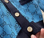 Gucci Cardigan Wool Jacquard Blue - 3