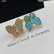 Van Cleef Two Butterfly Earrings Yellow Turquoise - 2