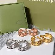 Van Cleef Perlée Clovers Hoop Earrings Yellow - 2