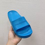 Balenciaga Logo Mono Platform Blue Slide - 5