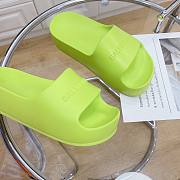 Balenciaga Logo Mono Platform Green Slide - 4