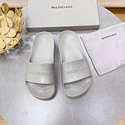 Balenciaga Logo Mono Platform Grey Slide - 2