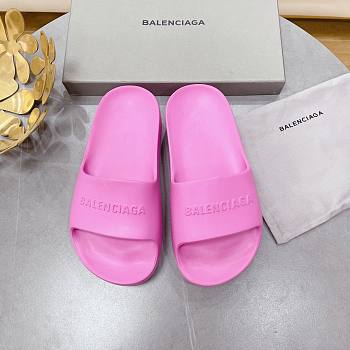 Balenciaga Logo Mono Platform Pink Slide