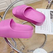 Balenciaga Logo Mono Platform Pink Slide - 6