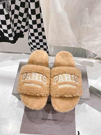 Balenciaga Paris Brand-Embroidered Faux Beige
