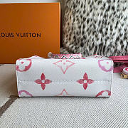 LV On The Go PM Tote Bag Pink White Size 25x19x11cm - 5