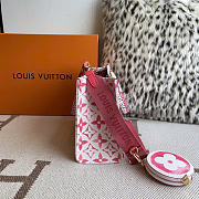 LV On The Go PM Tote Bag Pink White Size 25x19x11cm - 2