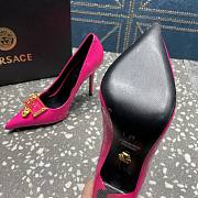 Versace Pointed Toe Pink Lacquer Leather Pumps - 5