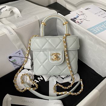 Chanel Cosmetic Bag AS3973B Grey Size 12x15x8cm