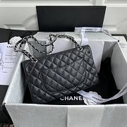 Chanel Handbag A01112 Black Silver Size 15x25x6cm - 4