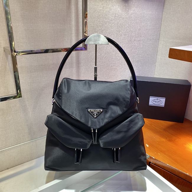 PRADA Signaux nylon and leather bag black 1BC160  Size:34x27x15cm - 1