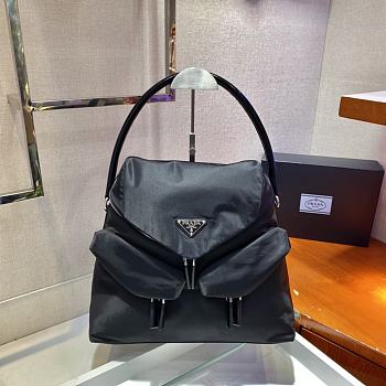 PRADA Signaux nylon and leather bag black 1BC160  Size:34x27x15cm
