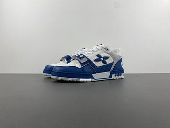 Louis Vuitton LV trainer  Velcro white sapphire blue 