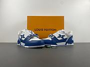 Louis Vuitton LV trainer  Velcro white sapphire blue  - 3