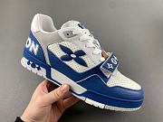 Louis Vuitton LV trainer  Velcro white sapphire blue  - 5