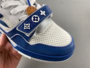 Louis Vuitton LV trainer  Velcro white sapphire blue  - 6