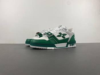 Louis Vuitton LV trainer Velcro green and white