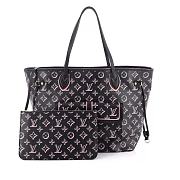 LV Neverfull Buci Box Black MM Bag Size 32 x 28 x 14 cm - 1