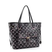 LV Neverfull Buci Box Black MM Bag Size 32 x 28 x 14 cm - 6
