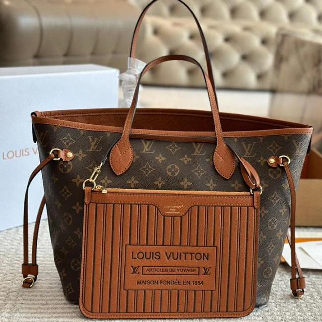 Louis Vuitton LV Neverfull MM Brown Monogram 32x27x14cm - 1