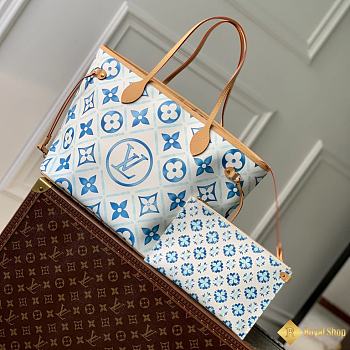Louis Vuitton LV Neverfull MM Lagoon Blue 31 x 28 x 14 cm