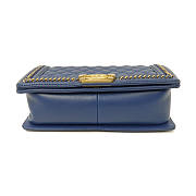 CHANEL Quilted CC GHW Boy 25 2way Chain Shoulder Bag Lambskin Leather Blue size 25x14x7cm - 6