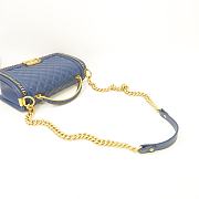 CHANEL Quilted CC GHW Boy 25 2way Chain Shoulder Bag Lambskin Leather Blue size 25x14x7cm - 3