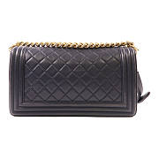 CHANEL CC GHW Boy 25 Chain Shoulder Bag Lambskin Leather Navy size 25x14.5x6cm - 5