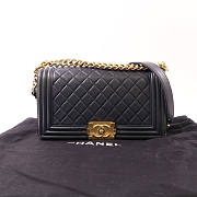 CHANEL CC GHW Boy 25 Chain Shoulder Bag Lambskin Leather Navy size 25x14.5x6cm - 3