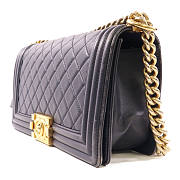 CHANEL CC GHW Boy 25 Chain Shoulder Bag Lambskin Leather Navy size 25x14.5x6cm - 2