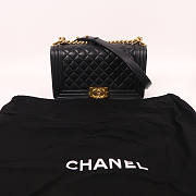 CHANEL CC GHW Boy 25cm Chain Shoulder Bag Lambskin Leather black size 25x15x7cm - 4