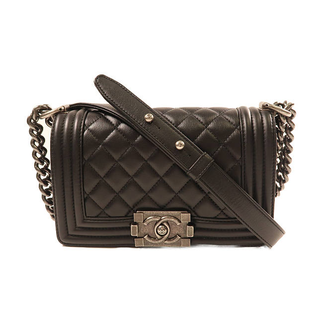 CHANEL CC SHW Boy Chanel 20 Shoulder Bag Calfskin Leather A67085 Black size 20x13x6cm - 1