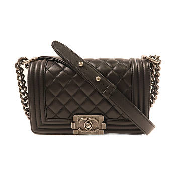 CHANEL CC SHW Boy Chanel 20 Shoulder Bag Calfskin Leather A67085 Black size 20x13x6cm