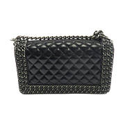 CHANEL CC SHW Boy 25 Chain Shoulder Bag Lambskin Leather Black size 25x16x7cm - 4