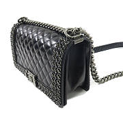 CHANEL CC SHW Boy 25 Chain Shoulder Bag Lambskin Leather Black size 25x16x7cm - 3