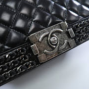 CHANEL CC SHW Boy 25 Chain Shoulder Bag Lambskin Leather Black size 25x16x7cm - 2