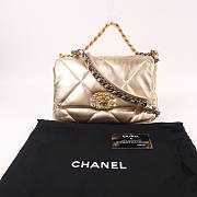 CHANEL CC C19 Small 2 Way Shoulder Bag Handbag Lambskin Leather Gold size 25cm - 6