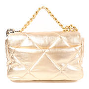 CHANEL CC C19 Small 2 Way Shoulder Bag Handbag Lambskin Leather Gold size 25cm - 3