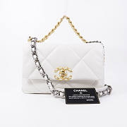 CHANEL CC Chanel 19 2 Way Chain Shoulder Bag Lambskin Leather White size 25cm - 6