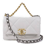 CHANEL CC Chanel 19 2 Way Chain Shoulder Bag Lambskin Leather White size 25cm - 2