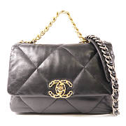 CHANEL CC Chanel 19 Chain Shoulder Bag Lambskin Leather Black size 25cm - 3