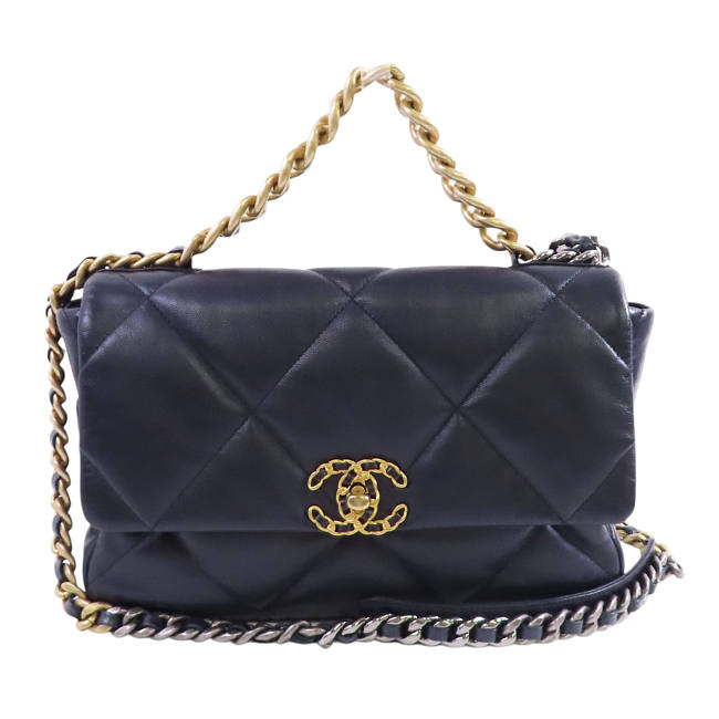 CHANEL CC GHW Chanel 19 Chain Hand Shoulder Bag Lambskin Leather size 30cm - 1