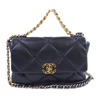 CHANEL CC GHW Chanel 19 Chain Hand Shoulder Bag Lambskin Leather size 30cm