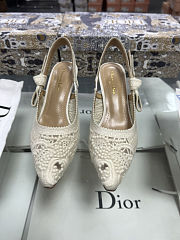 J'Adior Slingback Pump White and Gold-Tone Millefiori Jacquard - 2