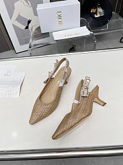 Dior CD Women J’Adior Slingback Pump Natural Raffia Flat Bow - 2