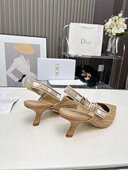 Dior CD Women J’Adior Slingback Pump Natural Raffia Flat Bow - 4