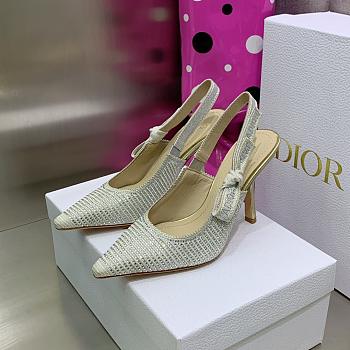  Dior high heels silver SUPER QUALITY, beautiful full beaded fabric silver