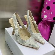  Dior high heels silver SUPER QUALITY, beautiful full beaded fabric silver - 5